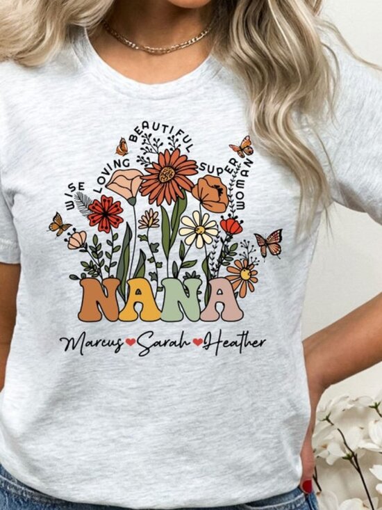 Tops - Custom Nana Shirt With Grandkids Names Mother's Day Gift